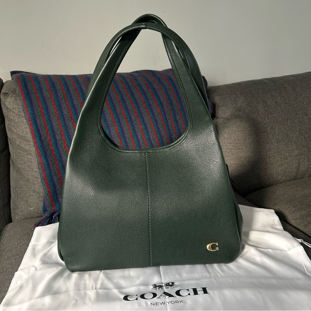 Coach Lana in Amazon Green Leather Shoulder Bag